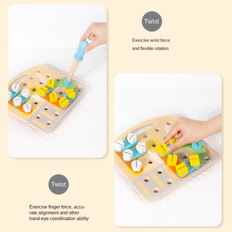 Children's toy fun nut combination early education puzzle teaching tool solid wood creative teaching tool for male and female babies - Image 3