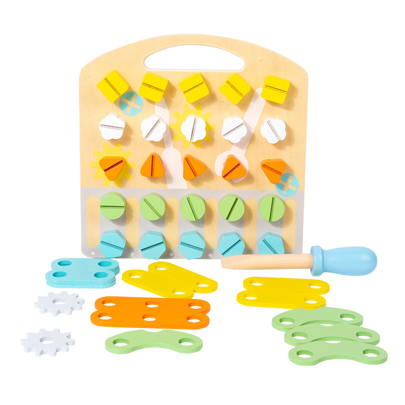 Children's toy fun nut combination early education puzzle teaching tool solid wood creative teaching tool for male and female babies - Image 5