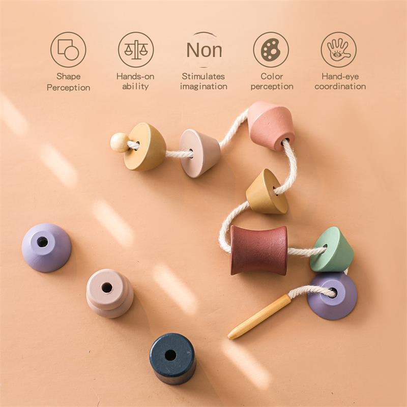 Montessori Children's Educational Toy Animal Lacing Beads 1-3 Years Wooden Baby Threading Toy - Image 2
