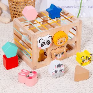 548993230 Wooden animal Sesele children's early education shape, color, cognition, grasping, sensory training, puzzle matching toy