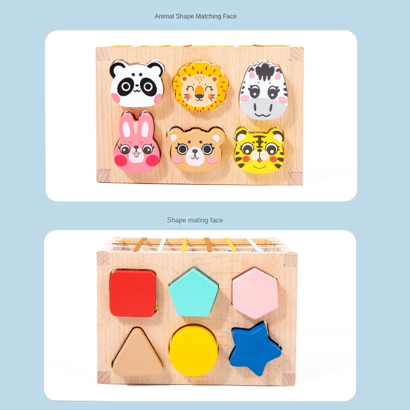 Wooden animal Sesele children's early education shape, color, cognition, grasping, sensory training, puzzle matching toy - Image 4