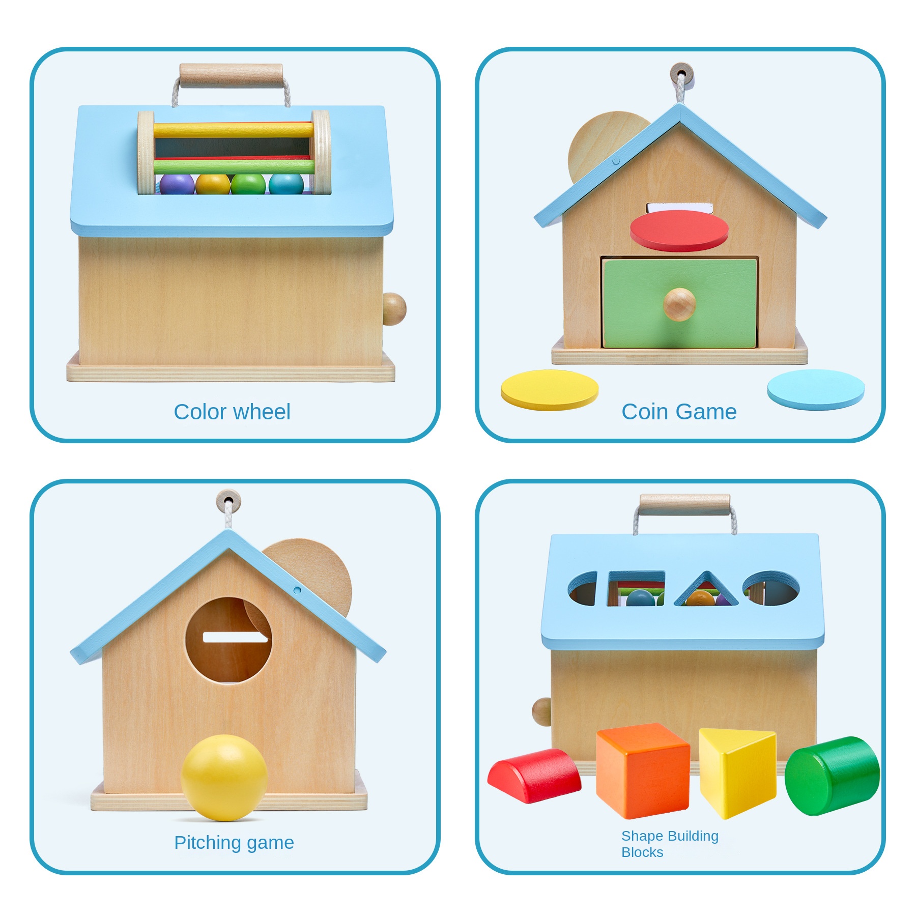 Montessori teaching aids 0-3 baby early education busy house wooden shape matching house drawer box puzzle toy - Image 2