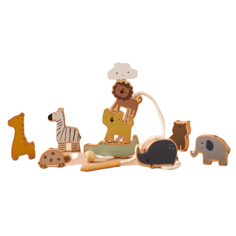 Montessori Children's Educational Toy Animal Lacing Beads 1-3 Years Wooden Baby Threading Toy - Image 5