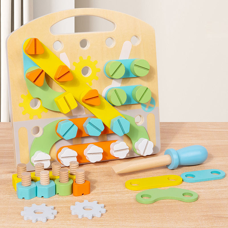 Children's toy fun nut combination early education puzzle teaching tool solid wood creative teaching tool for male and female babies - Image 6