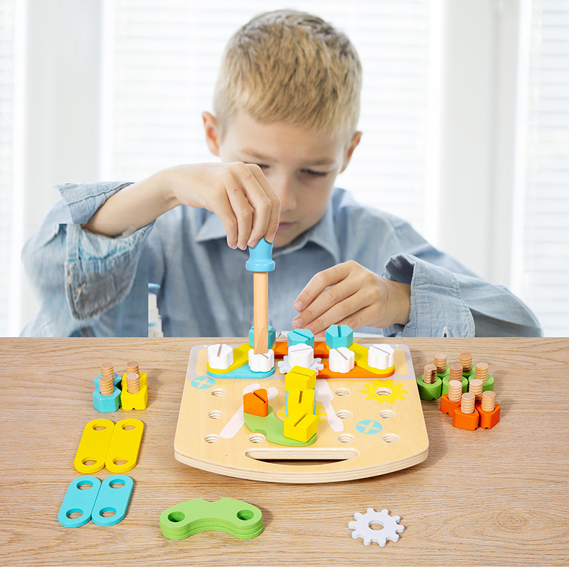 Children's toy fun nut combination early education puzzle teaching tool solid wood creative teaching tool for male and female babies - Image 2