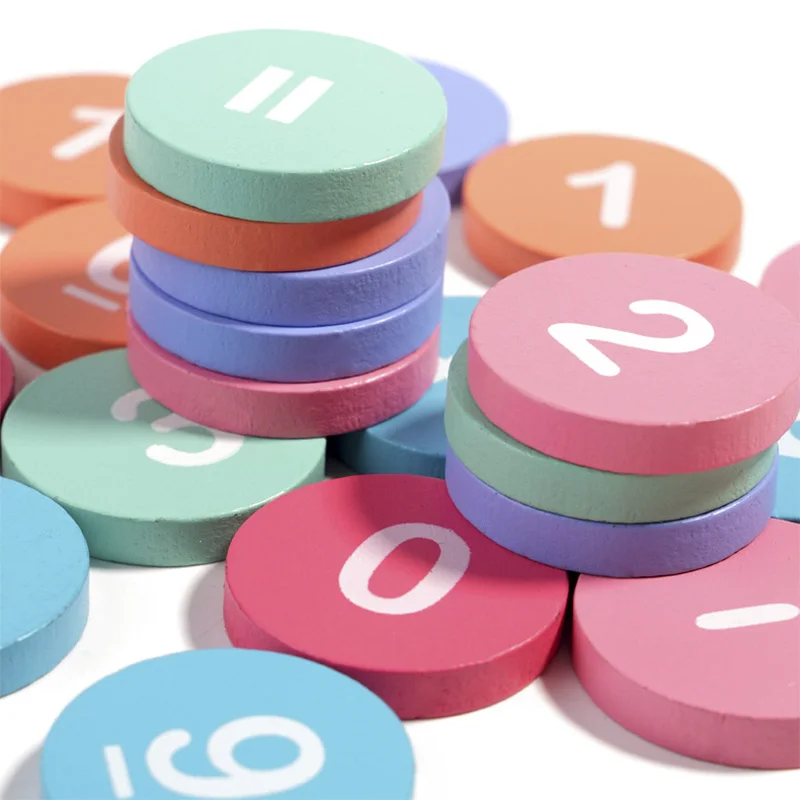 Kindergarten puzzle wooden toy ten grid array addition and subtraction arithmetic ten digit counter for children - Image 4