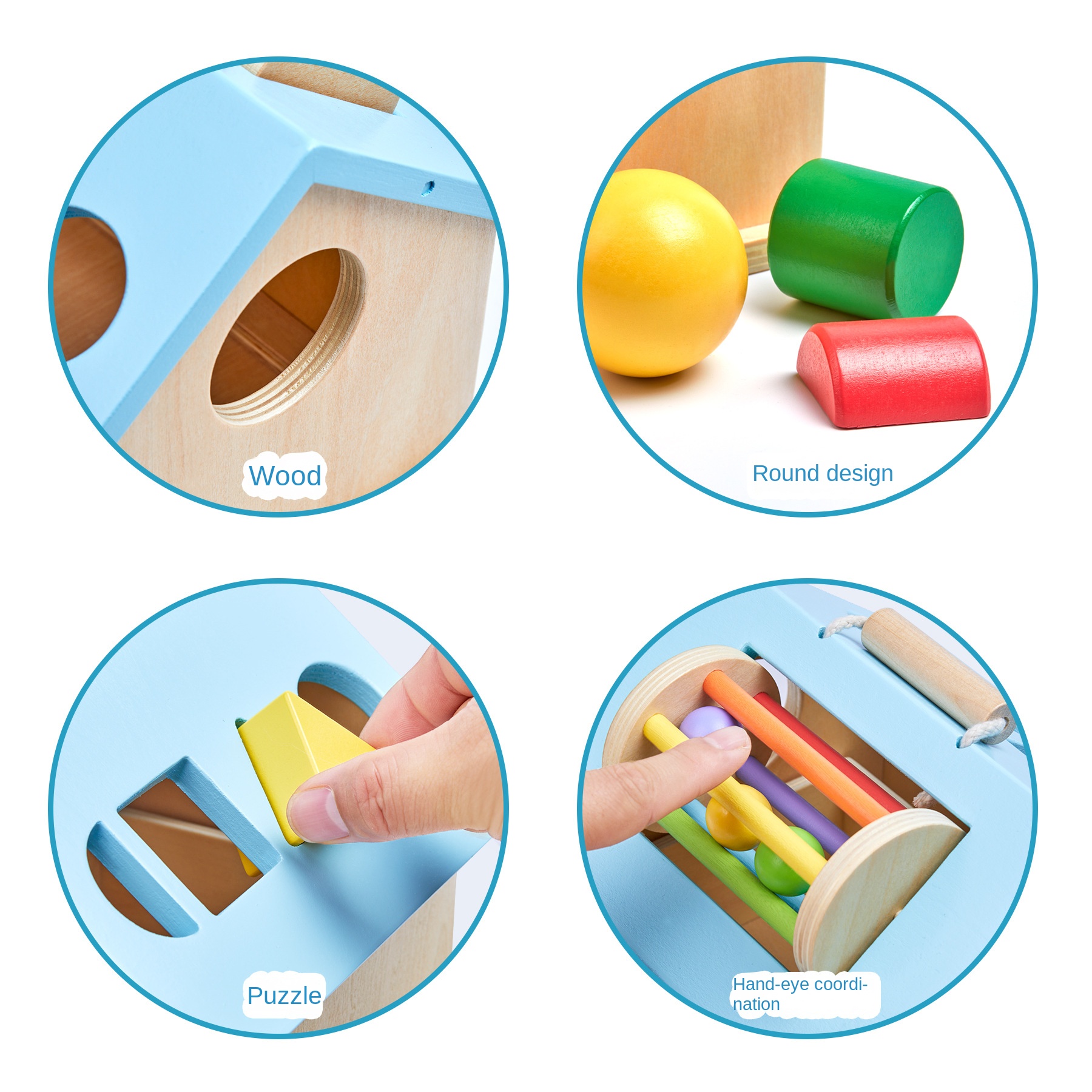 Montessori teaching aids 0-3 baby early education busy house wooden shape matching house drawer box puzzle toy - Image 3