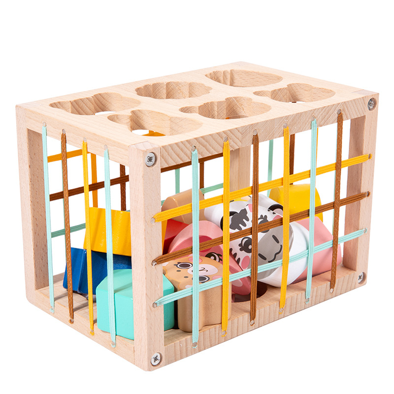 Wooden animal Sesele children's early education shape, color, cognition, grasping, sensory training, puzzle matching toy - Image 5