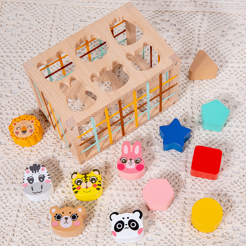 Wooden animal Sesele children's early education shape, color, cognition, grasping, sensory training, puzzle matching toy - Image 6