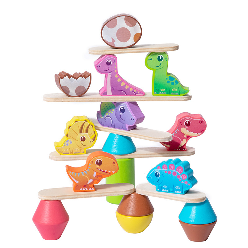 Children's Wooden Dinosaur Animal Stacking Music Balance Building Blocks Kindergarten Puzzle Toy - Image 6